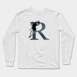 Floral Monogram R Dark Herbs And Flora Long Sleeve T-Shirt